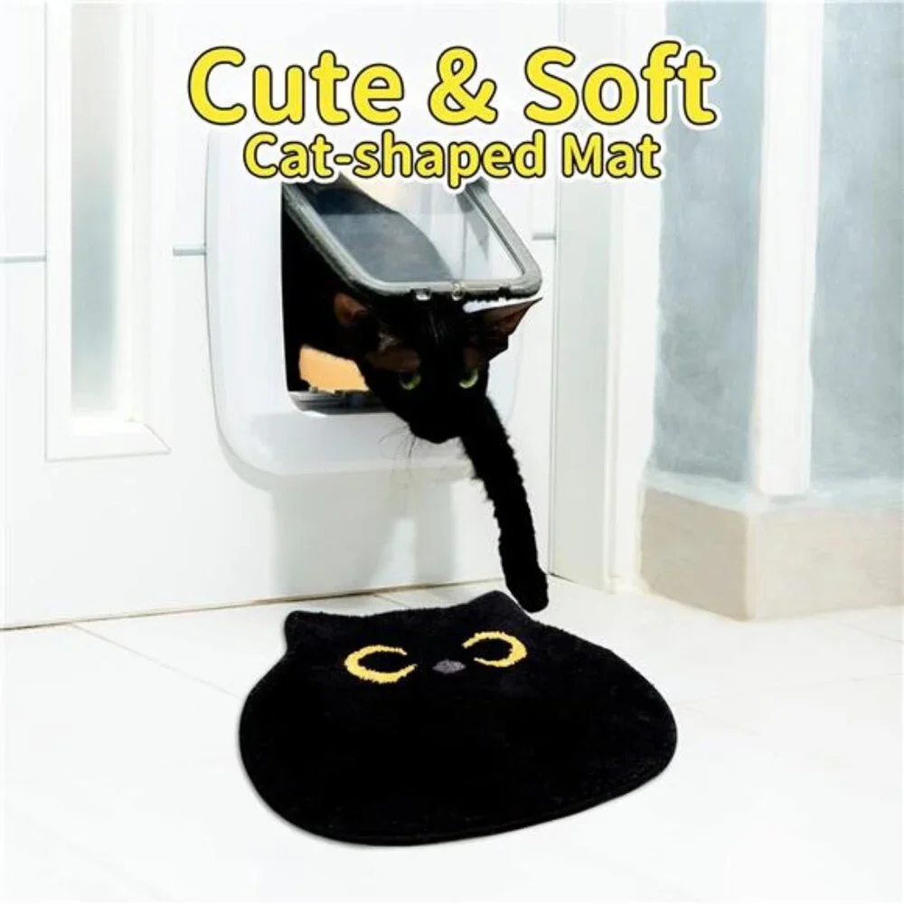 Bathroom Rug - Bathroom Mat,Black Cat Rug,Cat Bath Mat,Non Slip Bath Mats